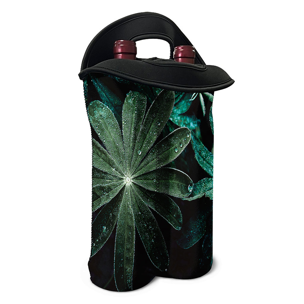 Fresh Tropical Leaf Print Double Neoprene Wine Tote