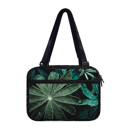 Fresh Tropical Leaf Print Double Strap Bible Bag