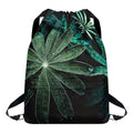 Fresh Tropical Leaf Print Drawstring Backpack