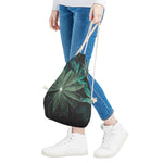 Fresh Tropical Leaf Print Drawstring Bag