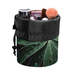Fresh Tropical Leaf Print Drawstring Makeup Bag