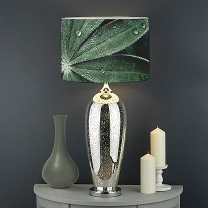 Fresh Tropical Leaf Print Drum Lamp Shade