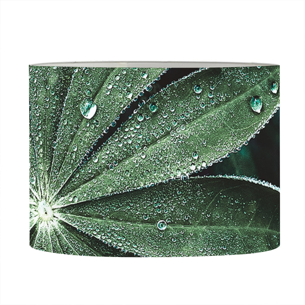 Fresh Tropical Leaf Print Drum Lamp Shade