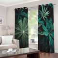 Fresh Tropical Leaf Print Extra Wide Grommet Curtains