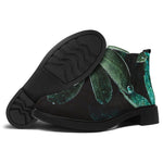 Fresh Tropical Leaf Print Flat Ankle Boots