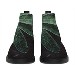 Fresh Tropical Leaf Print Flat Ankle Boots