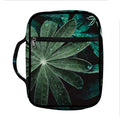 Fresh Tropical Leaf Print Front Pocket Bible Bag
