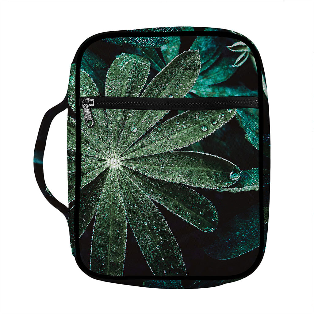 Fresh Tropical Leaf Print Front Pocket Bible Bag