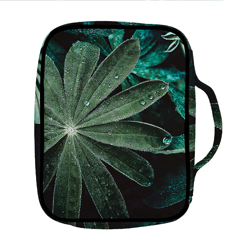 Fresh Tropical Leaf Print Front Pocket Bible Bag