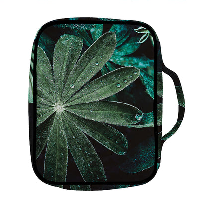Fresh Tropical Leaf Print Front Pocket Bible Bag