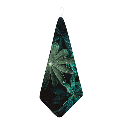 Fresh Tropical Leaf Print Hand Towel