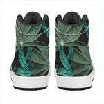 Fresh Tropical Leaf Print High Top Leather Sneakers
