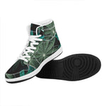 Fresh Tropical Leaf Print High Top Leather Sneakers