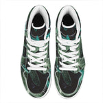 Fresh Tropical Leaf Print High Top Leather Sneakers
