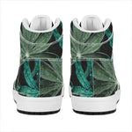 Fresh Tropical Leaf Print High Top Leather Sneakers