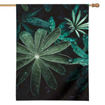 Fresh Tropical Leaf Print House Flag
