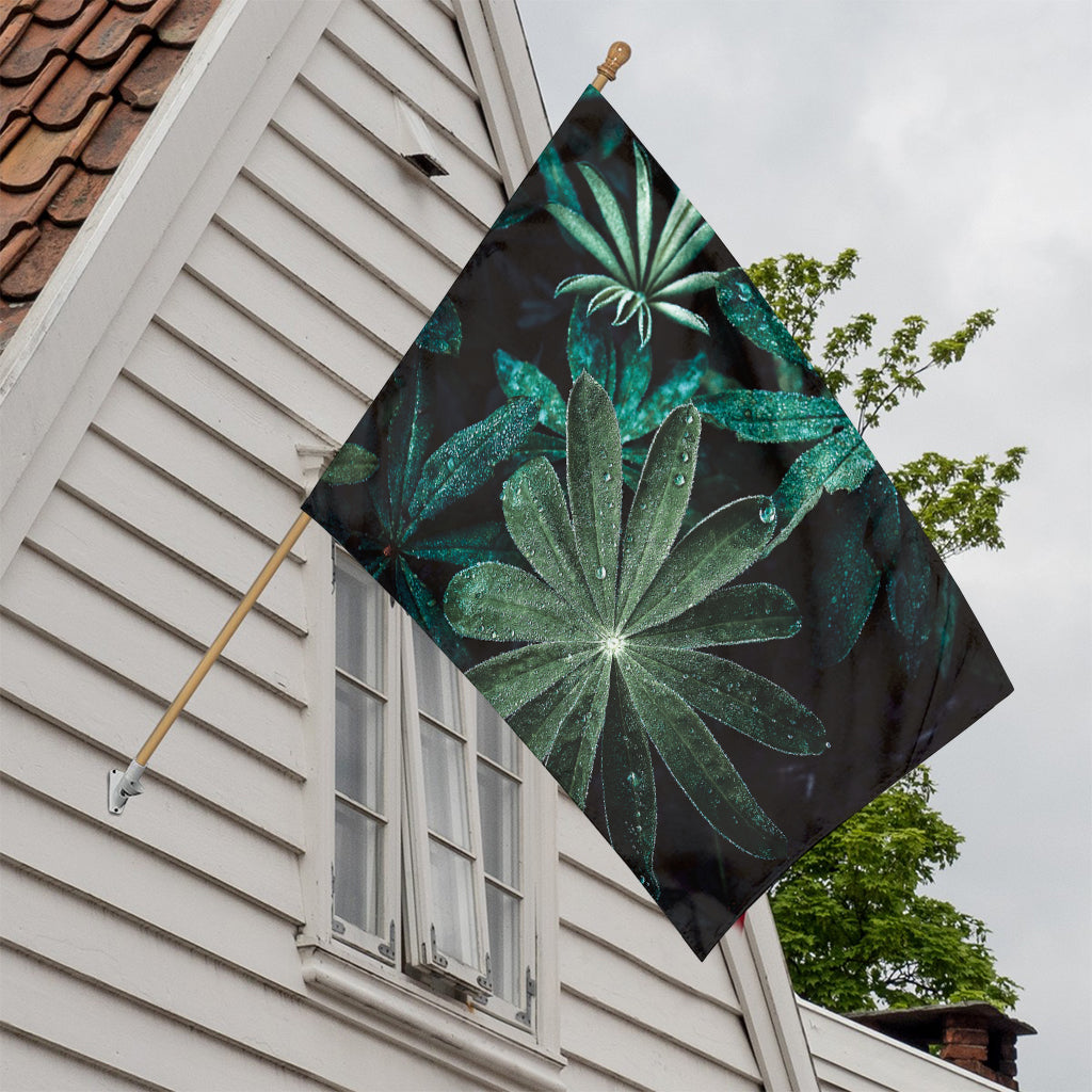 Fresh Tropical Leaf Print House Flag