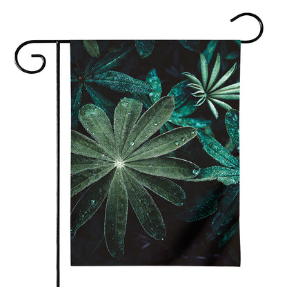 Fresh Tropical Leaf Print House Flag