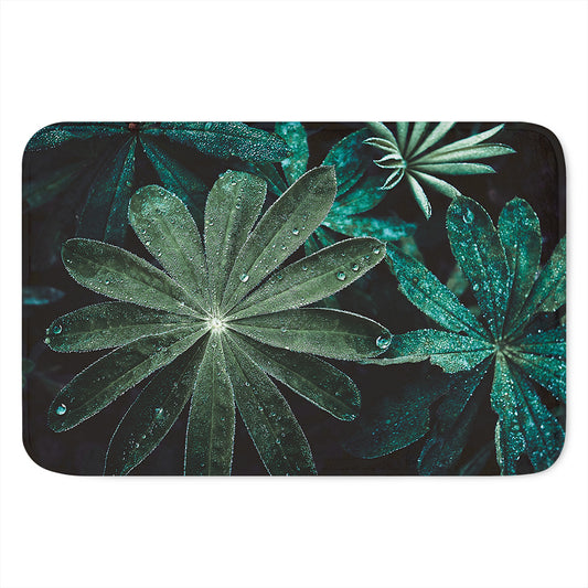 Fresh Tropical Leaf Print Indoor Door Mat