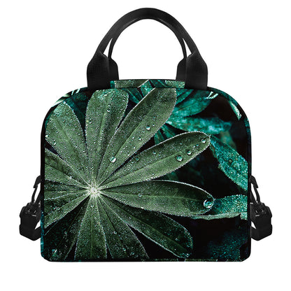 Fresh Tropical Leaf Print Insulated Lunch Bag