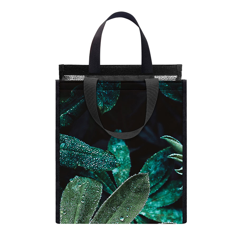 Fresh Tropical Leaf Print Insulated Lunch Tote