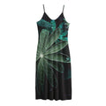 Fresh Tropical Leaf Print Jersey Midi Cami Dress