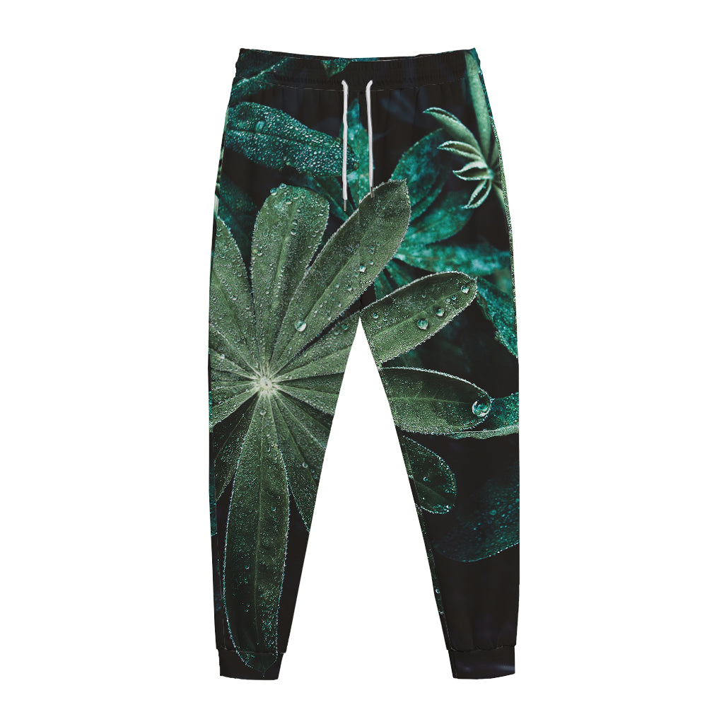 Fresh Tropical Leaf Print Jogger Pants