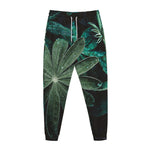 Fresh Tropical Leaf Print Jogger Pants