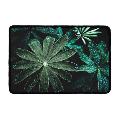 Fresh Tropical Leaf Print Kitchen Mat