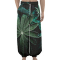 Fresh Tropical Leaf Print Lantern Pants