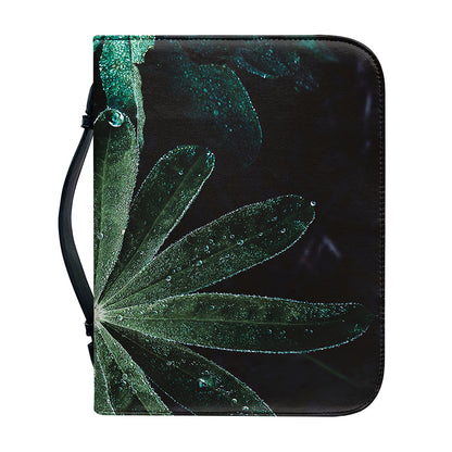 Fresh Tropical Leaf Print Leather Bible Cover