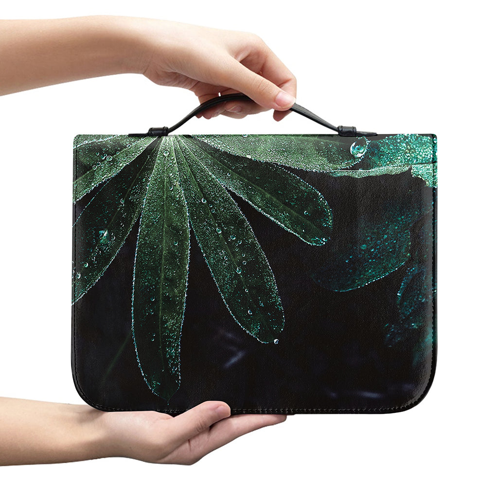 Fresh Tropical Leaf Print Leather Bible Cover