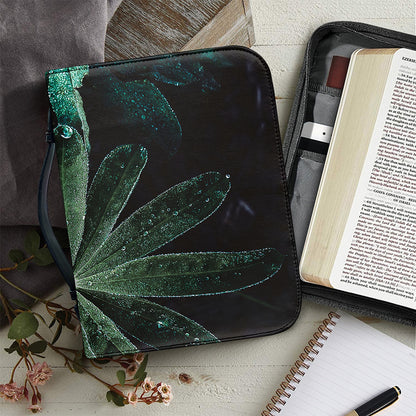 Fresh Tropical Leaf Print Leather Bible Cover
