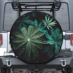 Fresh Tropical Leaf Print Leather Spare Tire Cover