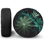 Fresh Tropical Leaf Print Leather Spare Tire Cover