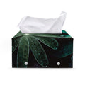 Fresh Tropical Leaf Print Leather Tissue Box Cover