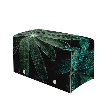 Fresh Tropical Leaf Print Leather Tissue Box Cover