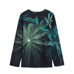 Fresh Tropical Leaf Print Long Sleeve Short Coat