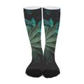 Fresh Tropical Leaf Print Long Socks
