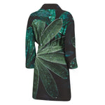 Fresh Tropical Leaf Print Men's Bathrobe