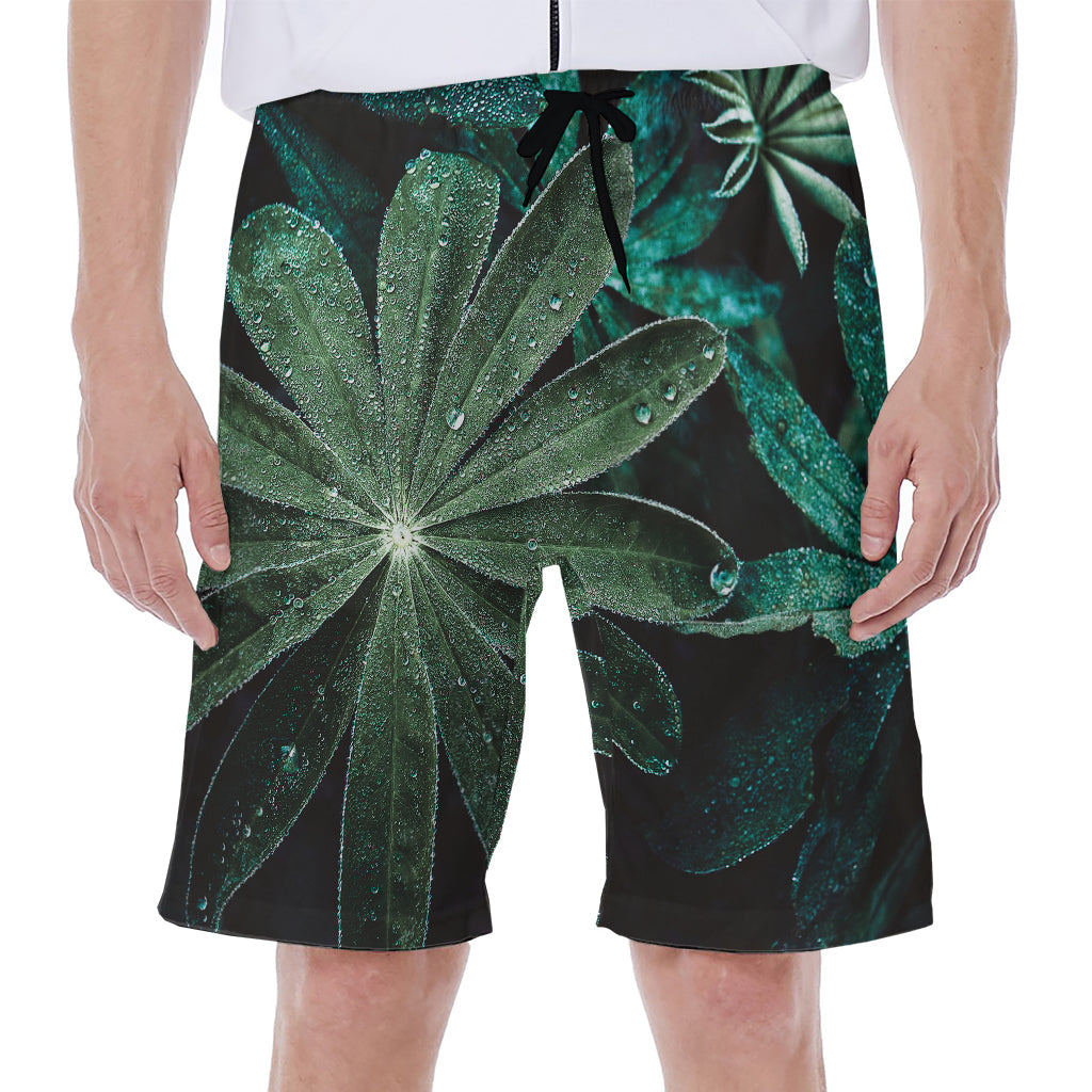 Fresh Tropical Leaf Print Men's Beach Shorts