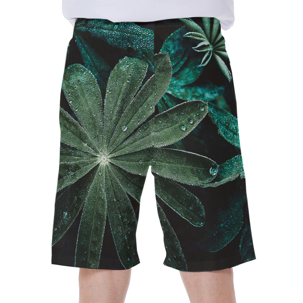 Fresh Tropical Leaf Print Men's Beach Shorts