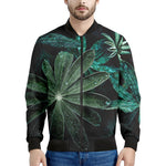Fresh Tropical Leaf Print Men's Bomber Jacket