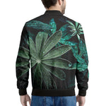 Fresh Tropical Leaf Print Men's Bomber Jacket