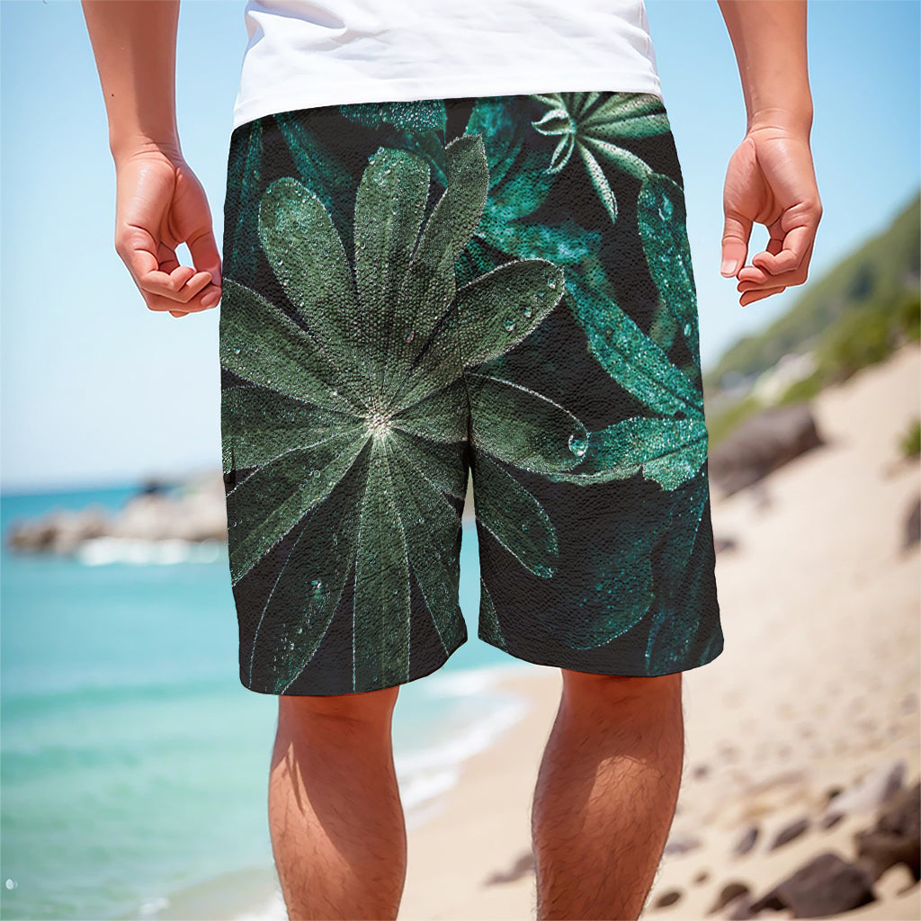Fresh Tropical Leaf Print Men's Cargo Shorts