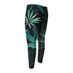 Fresh Tropical Leaf Print Men's Compression Pants