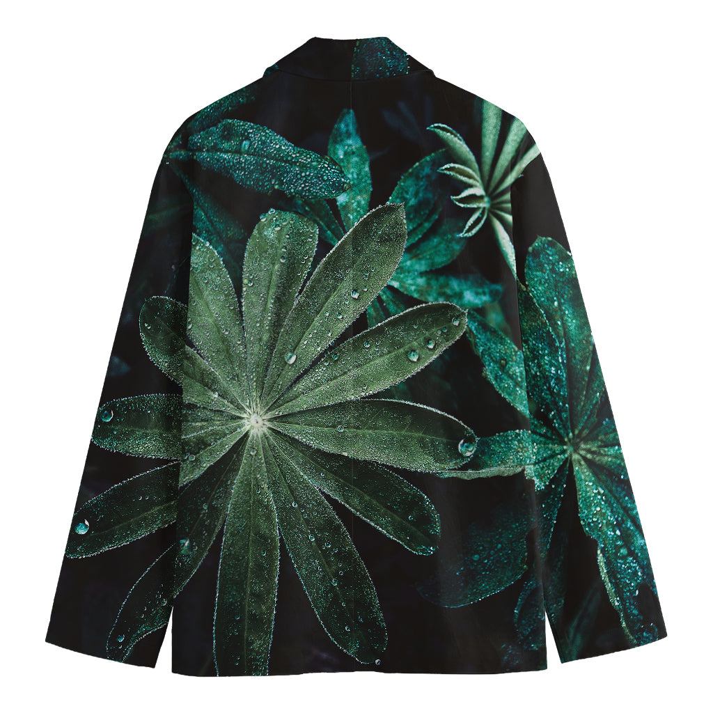 Fresh Tropical Leaf Print Men's Cotton Blazer
