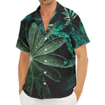 Fresh Tropical Leaf Print Men's Deep V-Neck Shirt