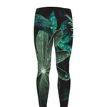 Fresh Tropical Leaf Print Men's leggings
