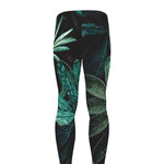 Fresh Tropical Leaf Print Men's leggings